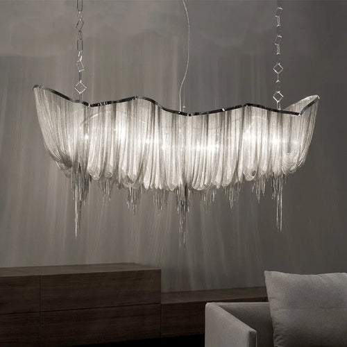 Modern aluminium tassel pendant light for decorative indoor lighting - vue 4 sur 8