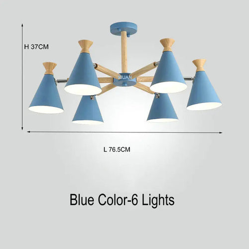 Nordic wooden pendant light for interior decor - vue 12 sur 26