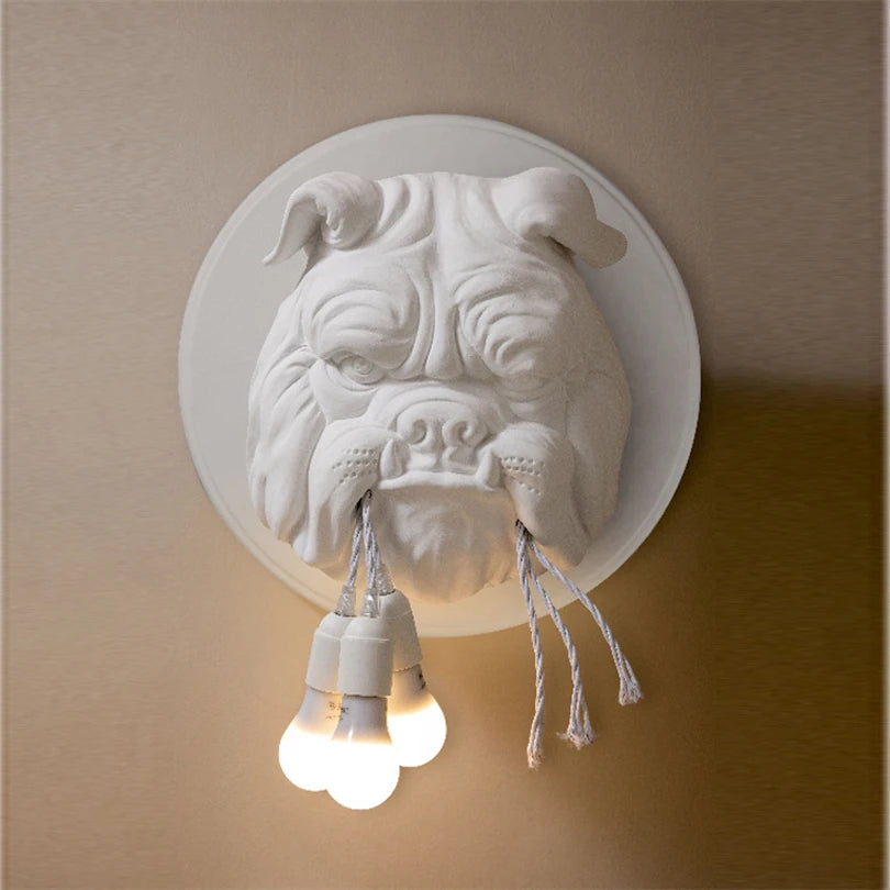 Dog-shaped wall light for personalised decoration