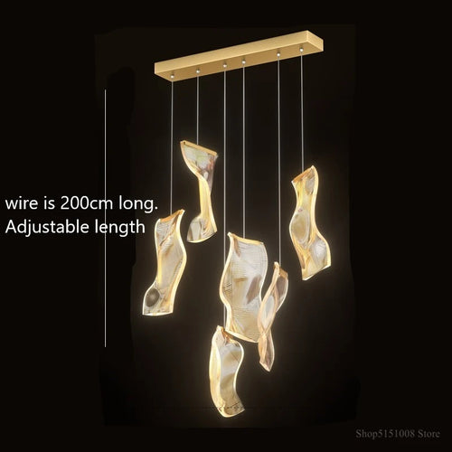 Modern LED chandelier for staircases and clothing shops - vue 13 sur 15
