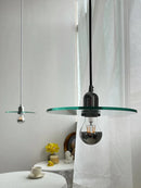 Retro clear glass pendant chandelier for café and bar decor