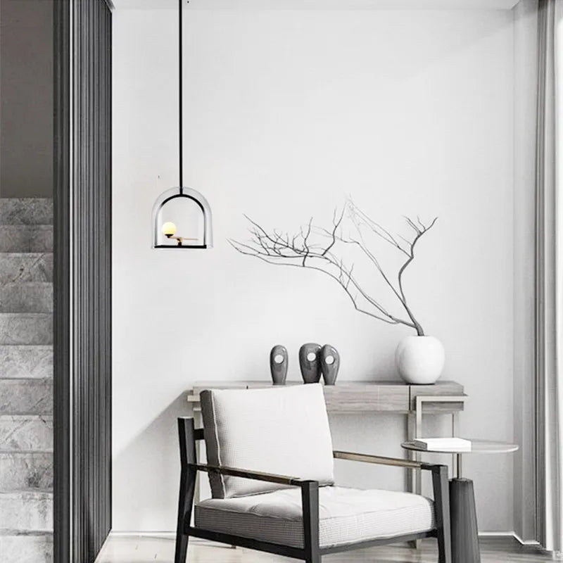 Minimalist geometric bird pendant light creative modern design