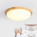Solid wood LED ceiling light with dimmable brightness for interiors