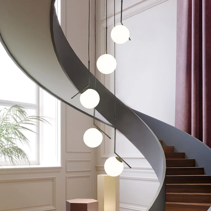 Modern Nordic glass chandelier for interior décor - vue 4 sur 16