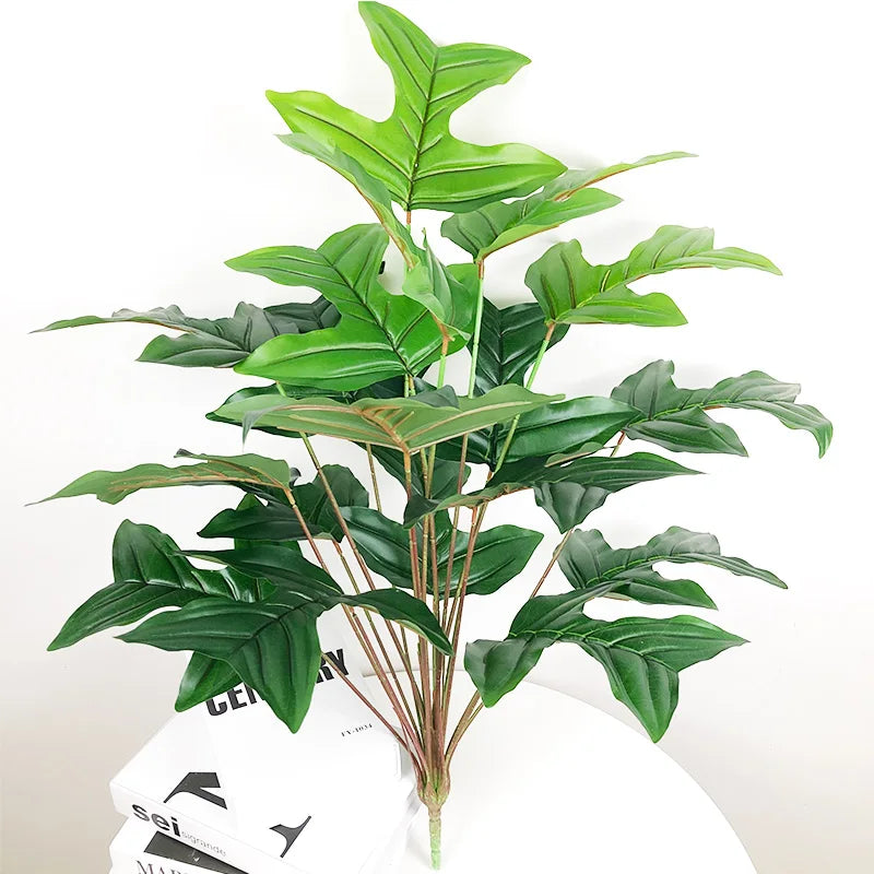 Artificial monstera and palm tropical leaves for indoor decoration - vue 7 sur 18