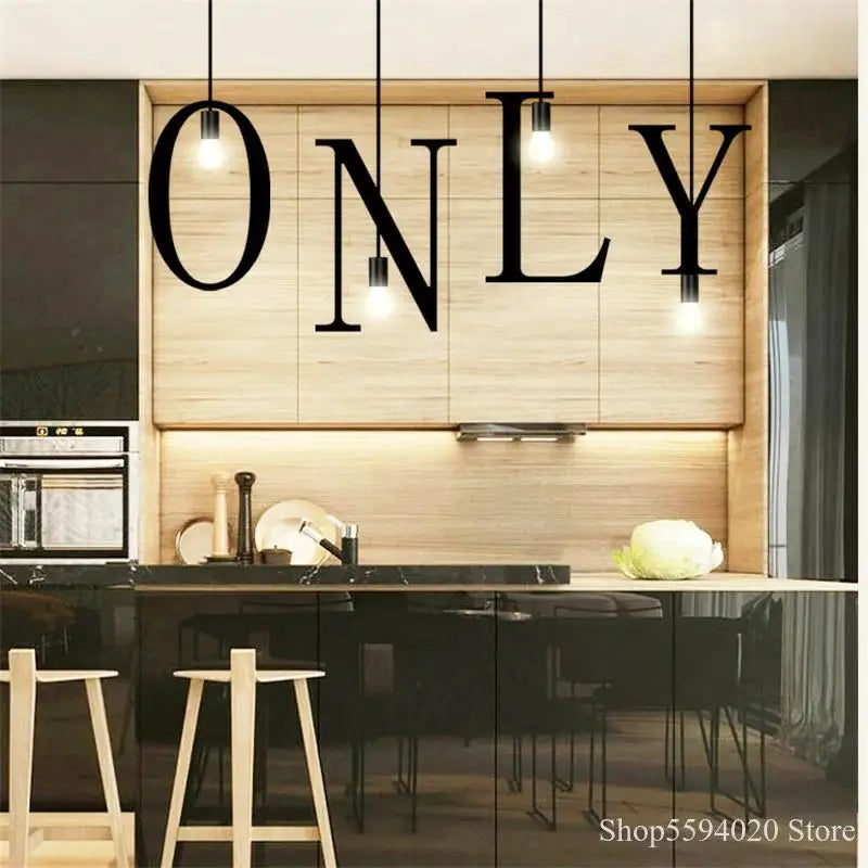 Nordic DIY Love decorative pendant light for loft and bar - vue 4 sur 29