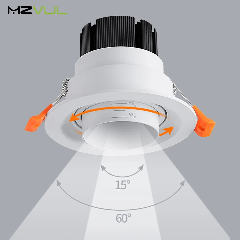 Recessed led spotlight with adjustable beam for targeted lighting