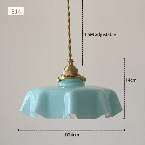 Coloured glass flower pendant light - vue 12 sur 16