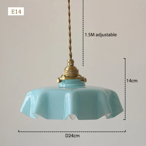 Coloured glass flower pendant light - vue 11 sur 16