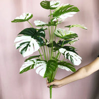 Artificial bonsai monstera and palm tree for indoor and outdoor decoration
