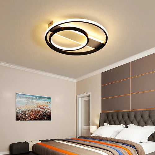 Round LED ceiling light with remote control for modern interiors - vue 4 sur 12