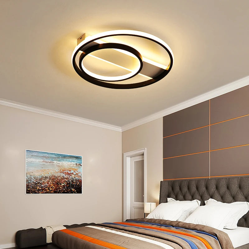 Round LED ceiling light with remote control for modern interiors - vue 4 sur 12