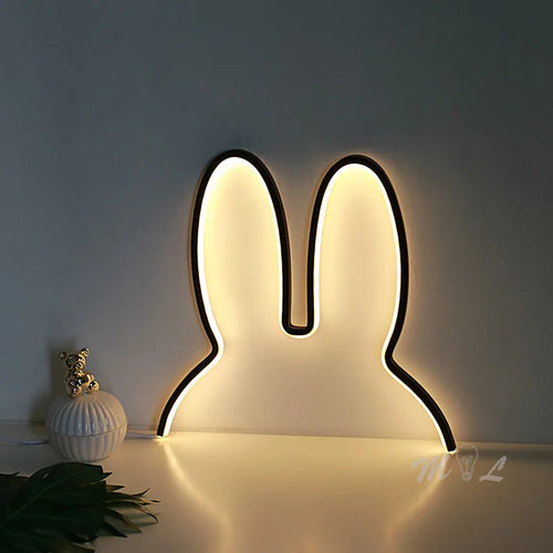 Modern LED rabbit night light for children christmas gift - vue 2 sur 8