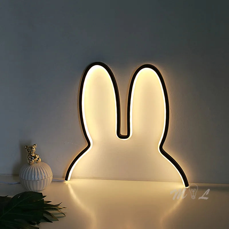 Modern LED rabbit night light for children christmas gift