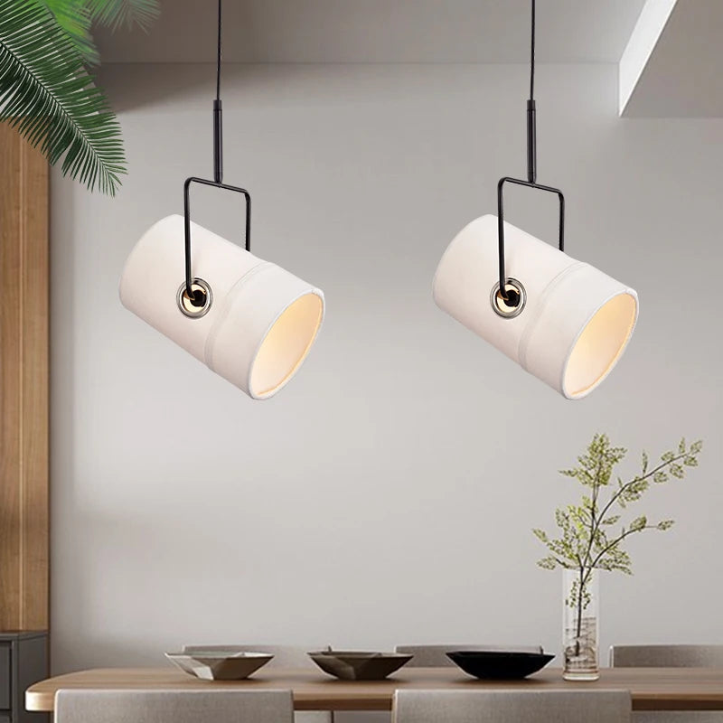 Nordic style modern fabric rotating chandelier