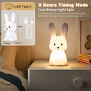 veilleuse lapin mignon en silicone usb pour enfants kawaii