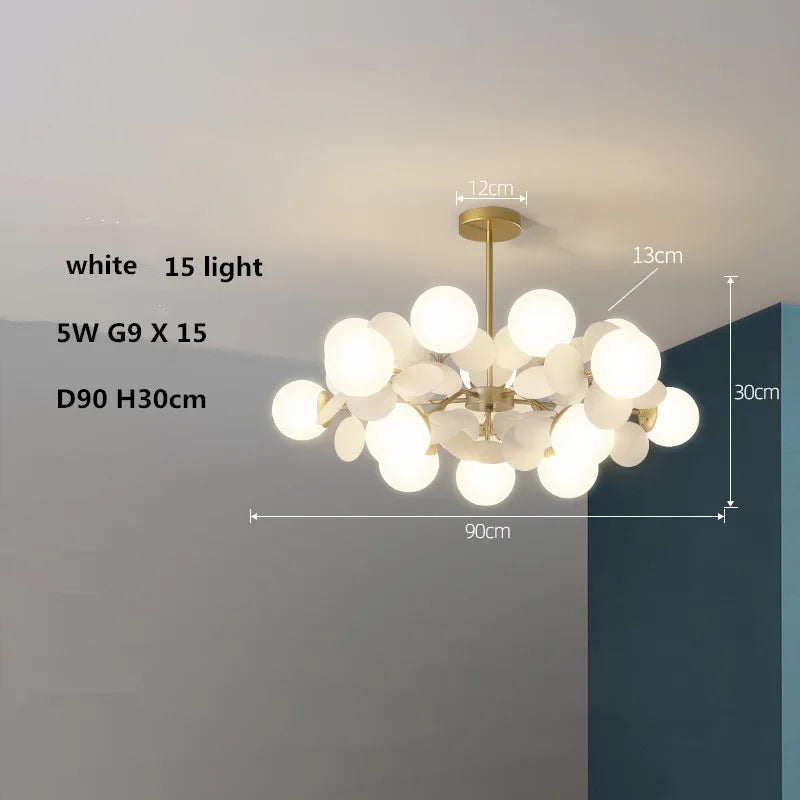 Colourful acrylic glass globe LED chandelier for children - vue 23 sur 24
