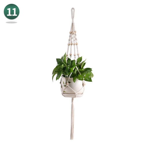 macrame hanging basket for plants crafts home decor - vue 15 sur 18