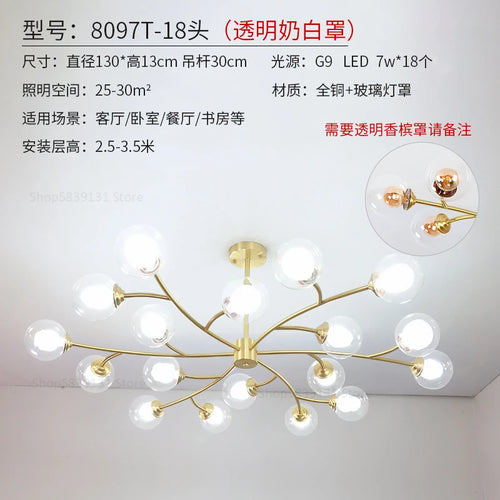 Modern LED chandelier nordic molecular pendant light - vue 9 sur 14