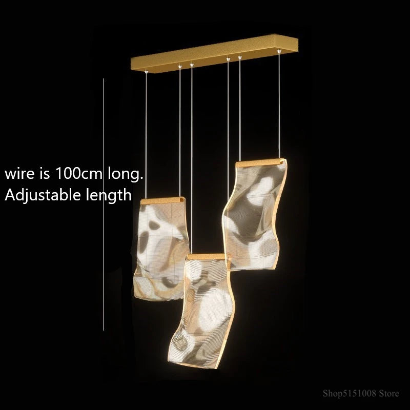 Modern LED chandelier for staircases and clothing shops - vue 11 sur 15