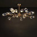 Crystal and copper art deco modern design chandelier