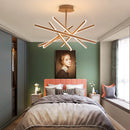 Modern LED chandelier with remote control and dimmable brightness