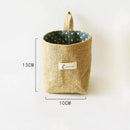 Jute, cotton and linen storage basket with handle