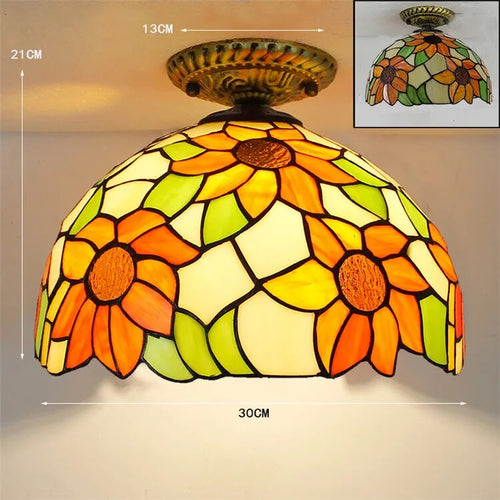 Modern creative glass LED ceiling light with 7W E27 bulb - vue 15 sur 30