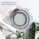 Handwoven Japanese rattan mirror for modern decor