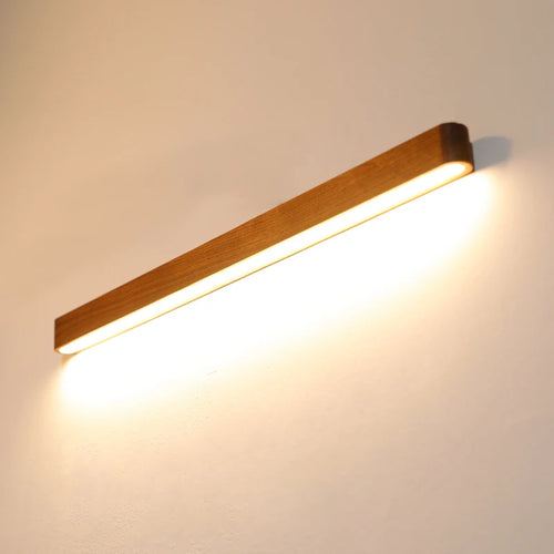 Modern solid wood LED wall light Japanese style design - vue 2 sur 8