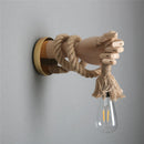 Creative retro industrial style hemp rope wall light