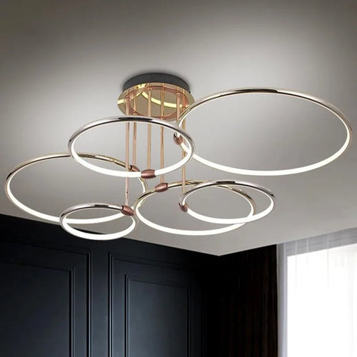 Modern and luxurious circular chandelier for indoor lighting - vue 7 sur 11