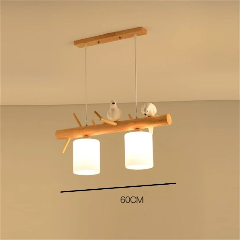 Nordic and Japanese style wooden pendant light