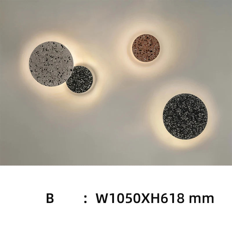 Waterproof round LED outdoor wall light terrazzo and acrylic, indoor or garden lighting - vue 14 sur 15