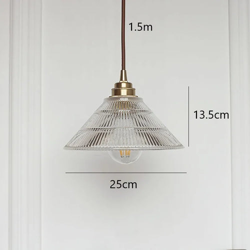 Nordic vintage striped glass pendant light - vue 9 sur 12