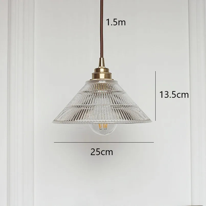 Nordic vintage striped glass pendant light - vue 8 sur 12