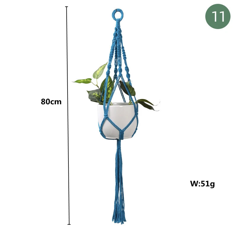 macrame hanging baskets for plants and decoration - vue 14 sur 30