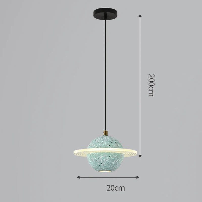 Planet resin pendant light for modern interior decor