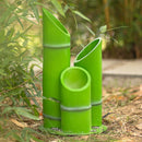 Green and yellow bamboo outdoor lamp