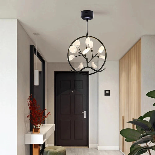 Handcrafted wooden pendant light for modern interior decoration - vue 5 sur 10