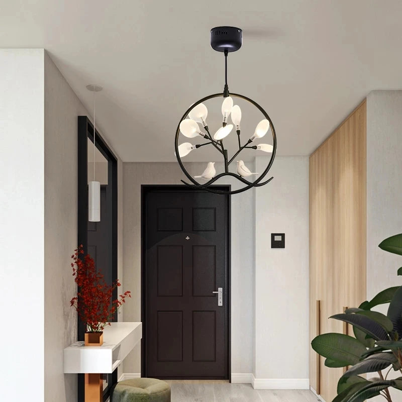 Handcrafted wooden pendant light for modern interior decoration - vue 5 sur 10