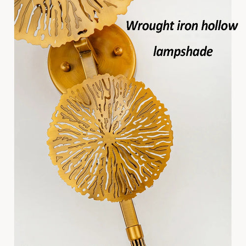 Luxury lotus leaf decorative modern wall light for living room and hotel - vue 7 sur 7