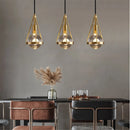 Nordic copper and crystal LED pendant light