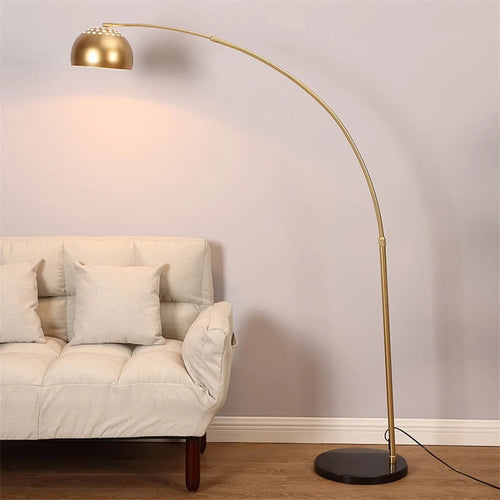Nordic LED floor lamp with simple iron design and marble base - vue 4 sur 8