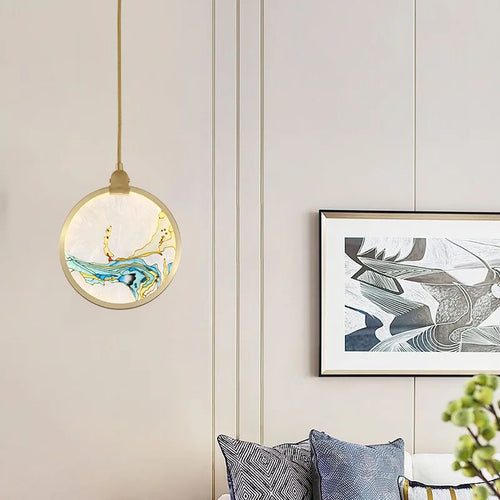 Chinese style glass pendant light for modern interior decoration - vue 3 sur 9