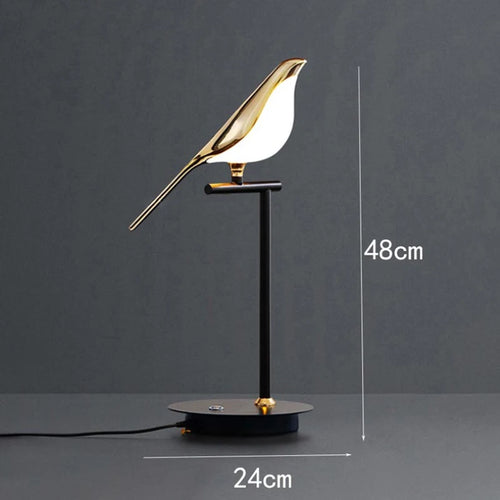 Gold plated modern adjustable novelty bird LED pendant light - vue 14 sur 18