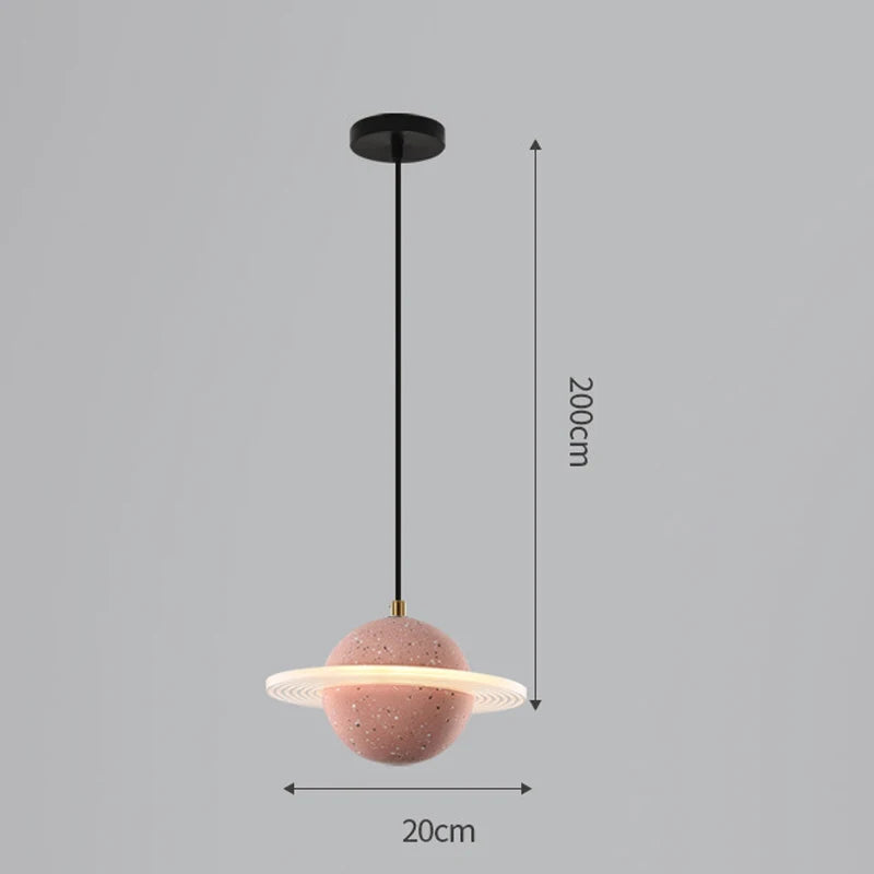 Planet resin pendant light for modern interior decor - vue 18 sur 18