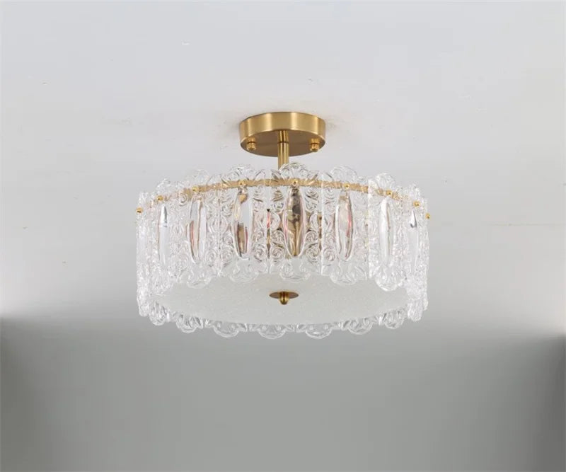 Artistic round glass chandelier for modern interiors - vue 6 sur 15
