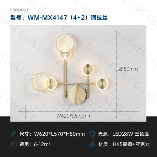 modern rotating LED wall light with three dimmed lights - vue 11 sur 16