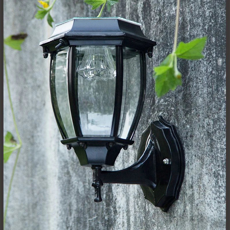 Solar LED wall light outdoor waterproof IP55 villa and garden fence light